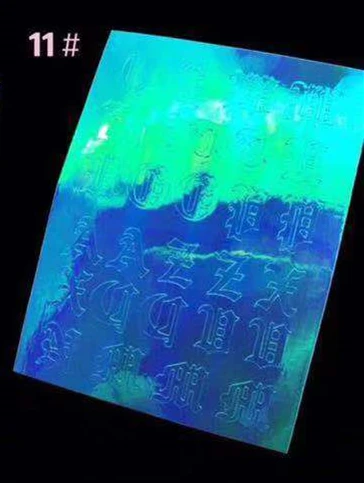 Новейший 16 цветов огненный лазер неоновый красочный дизайн 3d дизайн ногтей Наклейка для ногтей аксессуары - Цвет: Letter 11