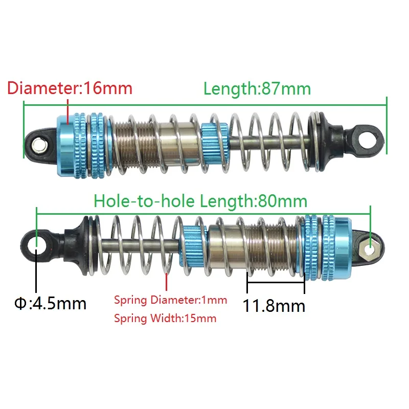 

4Pcs Metal Shock Absorbers Damper for XLF X03 X04 X-03 X-04 1/10 RC Car Monster Truck Upgrade Parts Accessories