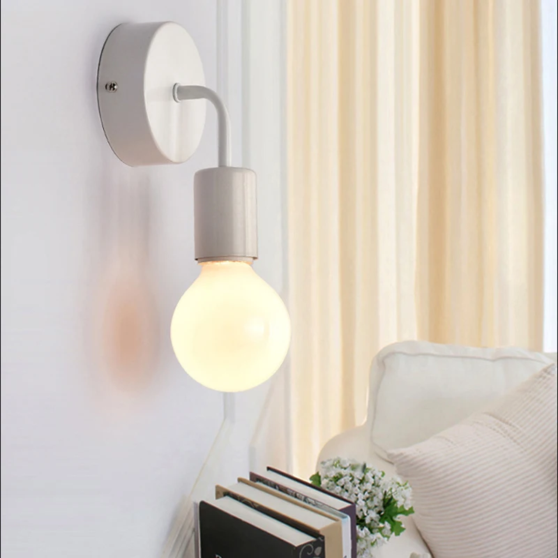 

Nordic post-modern solid wood small wall lamp creative loft simple elbow wall light personality bedroom bedside decoratiive бра