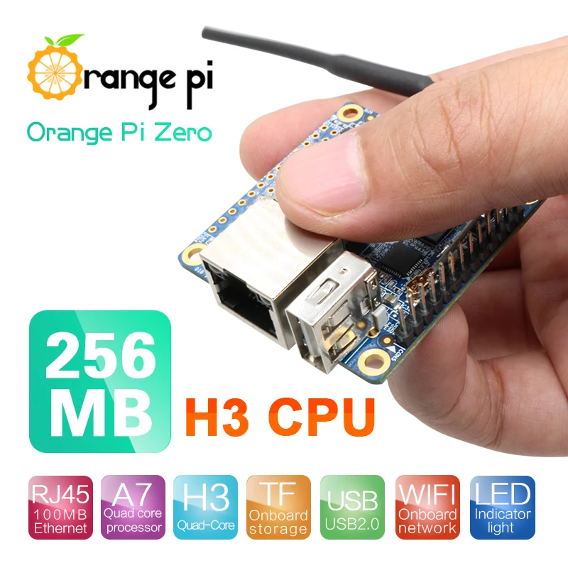 Orange Pi Zero 256MB H3 Quad-Core одноплатный компьютер с открытым исходным кодом работает на