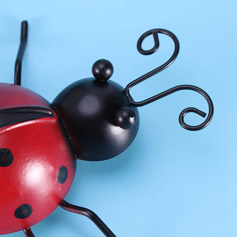 

Hot 3 Pcs Iron Ladybug Metal Wall Hanging Art Decorations Ornament for Home Garden DO2