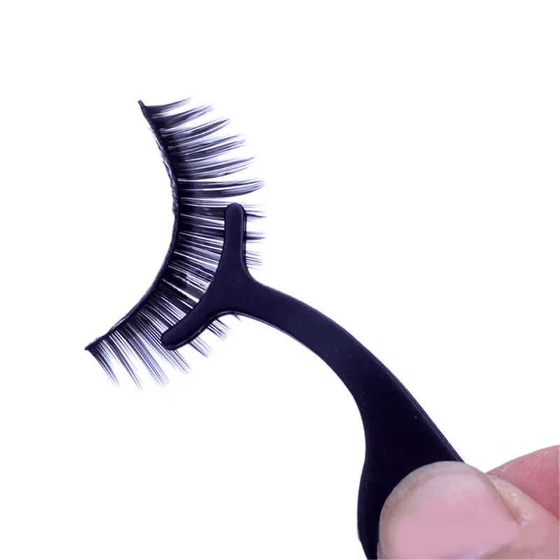 

1pcs Plastic Eyelashes Extension Tweezers Auxiliary Clamp Clips Practice Beauty Eye Lash Makeup Tools Pink