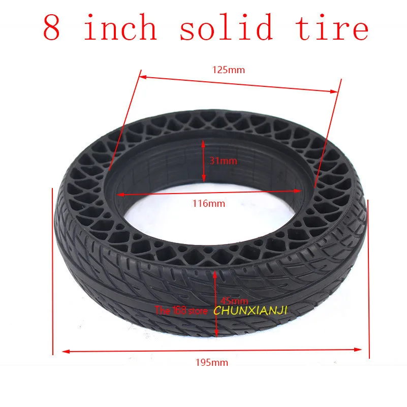 Супер 8 дюймов сотовые твердые шины без внутренней трубки утолщение и