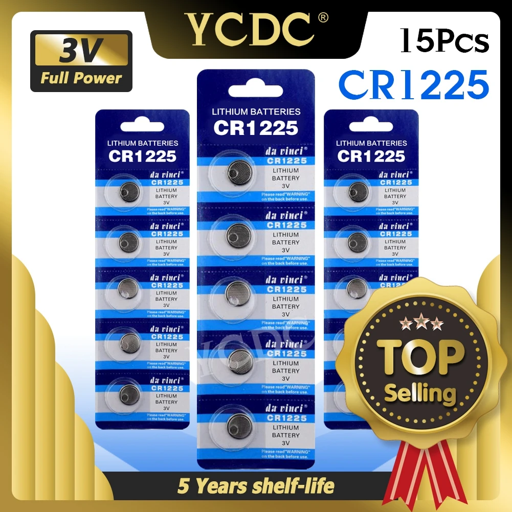 

YCDC 15 шт. LM1225 BR1225 ECR1225 KCR1225 сменный аккумулятор 3 в CR1225 литиевые батареи для калькулятора часов