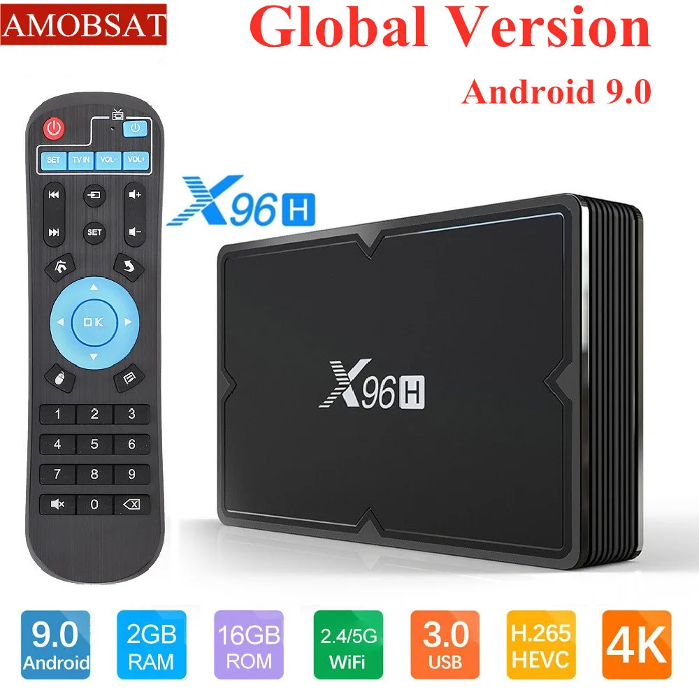 Приставка Смарт-ТВ X96H Android 9 0 4 + 64/32 ГБ Wi-Fi 1080P 4K | Электроника