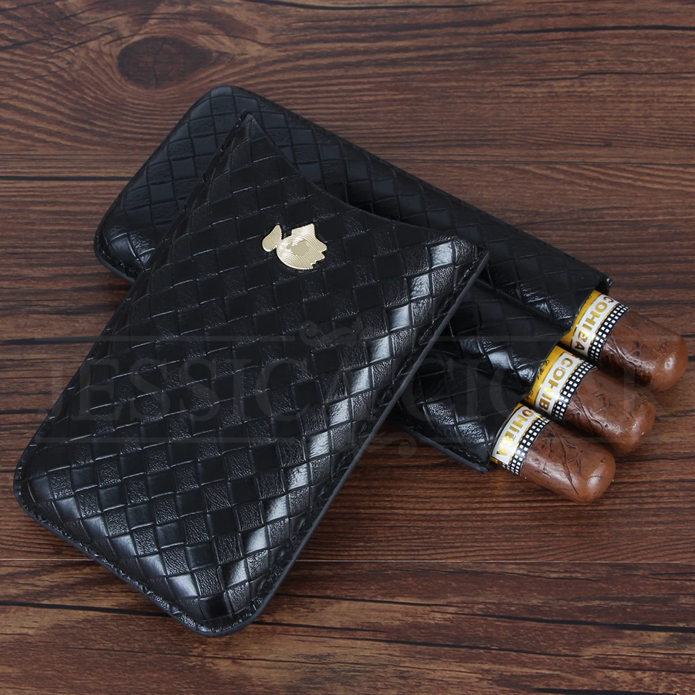 COHIBA Портативный кожаный чехол для сигар Humidor 3 подставка пробирок мини коробка