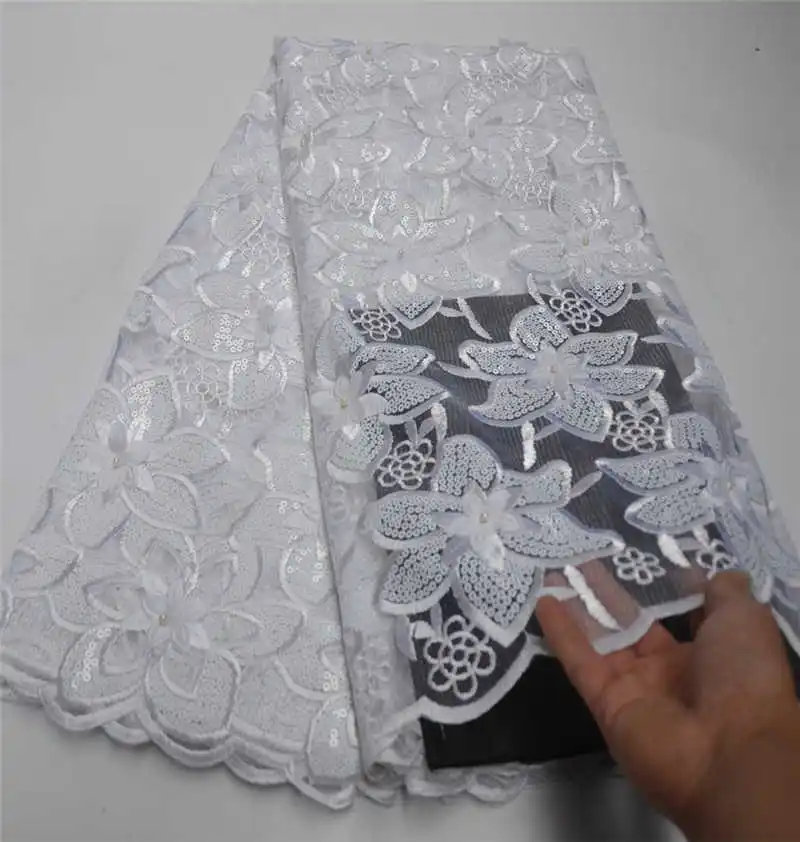 Фабрика offers2019новейшая органза кружевная ткань лучшее качество 3D аппликация кружева с бисерная ткань для африканских вечеринок Winn833d - Цвет: as picture