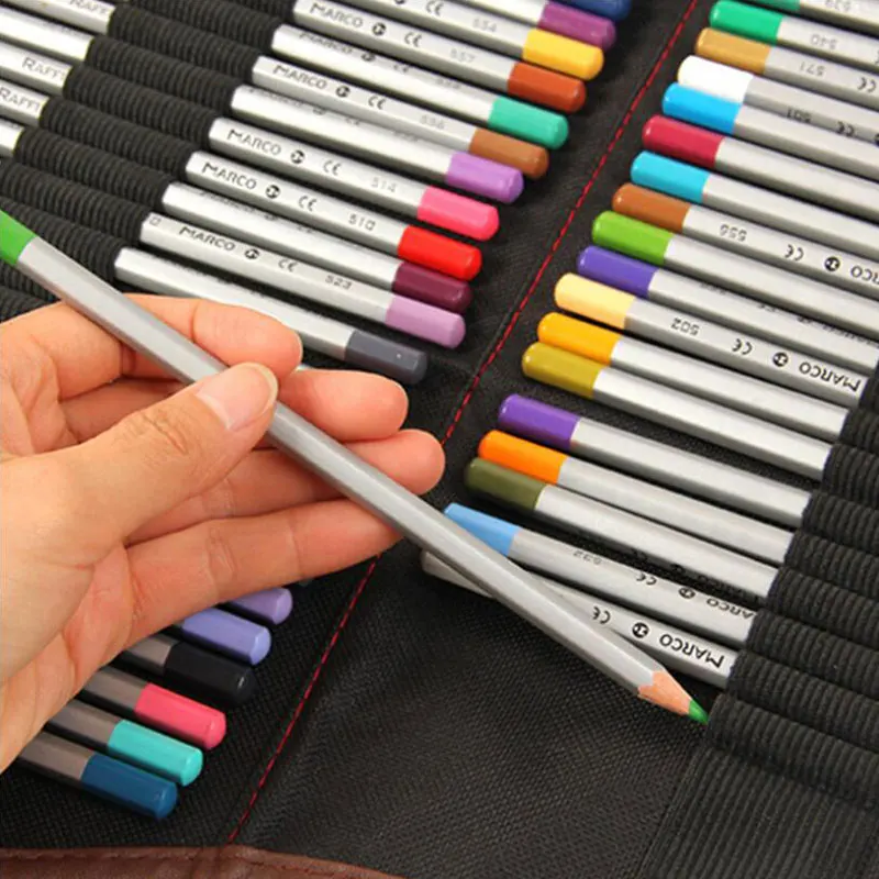 72 цвета холщовый чехол для карандашей занавески цветные свинцовые рулоны