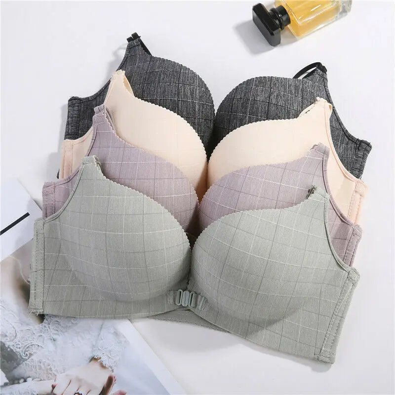 

Fashion Plaid Seamless Push Bra Sexy Underwear Women Adjustable Comfortable Wireless Bra Women Underwear