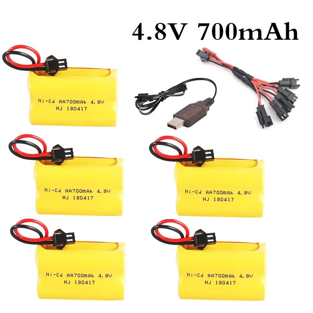 5pcs USB 4,8 v 700mah перезаряжаемый ni-cd aa 4,8 v bateria 4,8 v nicd ni cd аккумулятор 4,8 v 700mah Для радиоуправляемой лодки модель автомобиля игрушка - Цвет: 5pcs USB