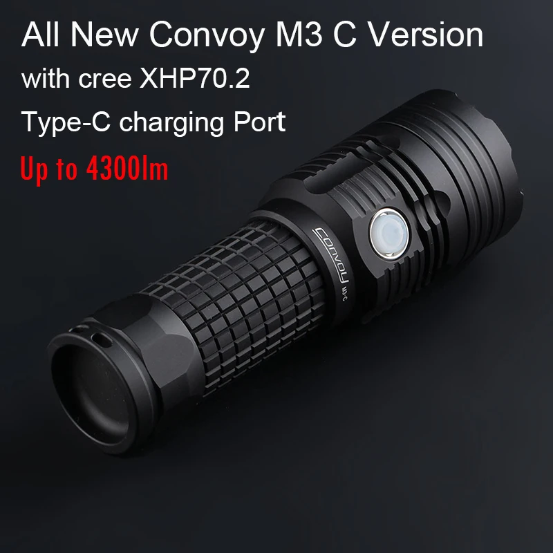 Конвой M3 C вспышка светильник фонарь с XHP70.2 Led Фонари высокий мощный 26650 флэш для