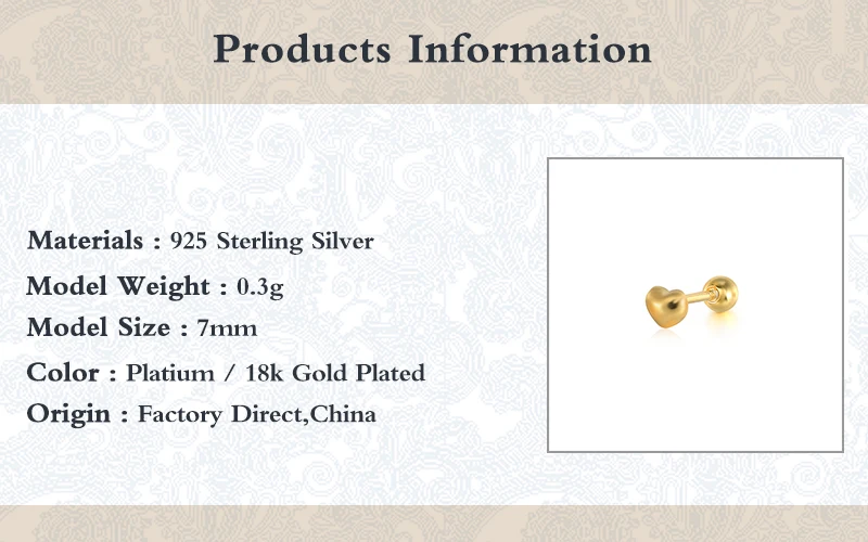 

KOJ 2021 Trend Earrings 925 Sterling SilverBohemia Style Gold Color Heart Stud Earrings for Women CharmJewelry Pendientes Gift