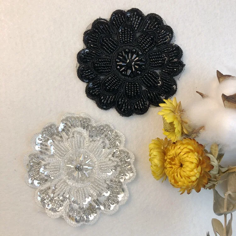 

2 шт./лот тяжелые бусины ручной работы, круглые цветы, водорастворимые, нижние бусины, паста, ткань, вышивка, «сделай сам», аксессуары для одеж...