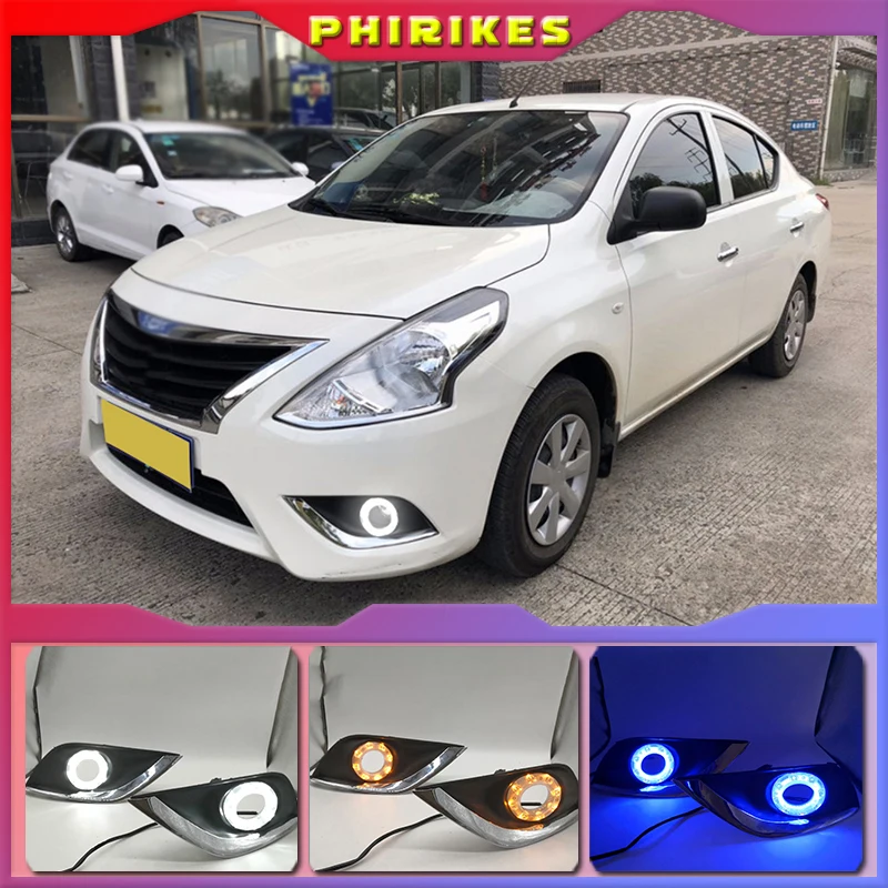 

Дневные ходовые огни, противотуманные светодиодный ры для Nissan Almera латио Sunny, Versa 2014 2015 2016 2017 2018