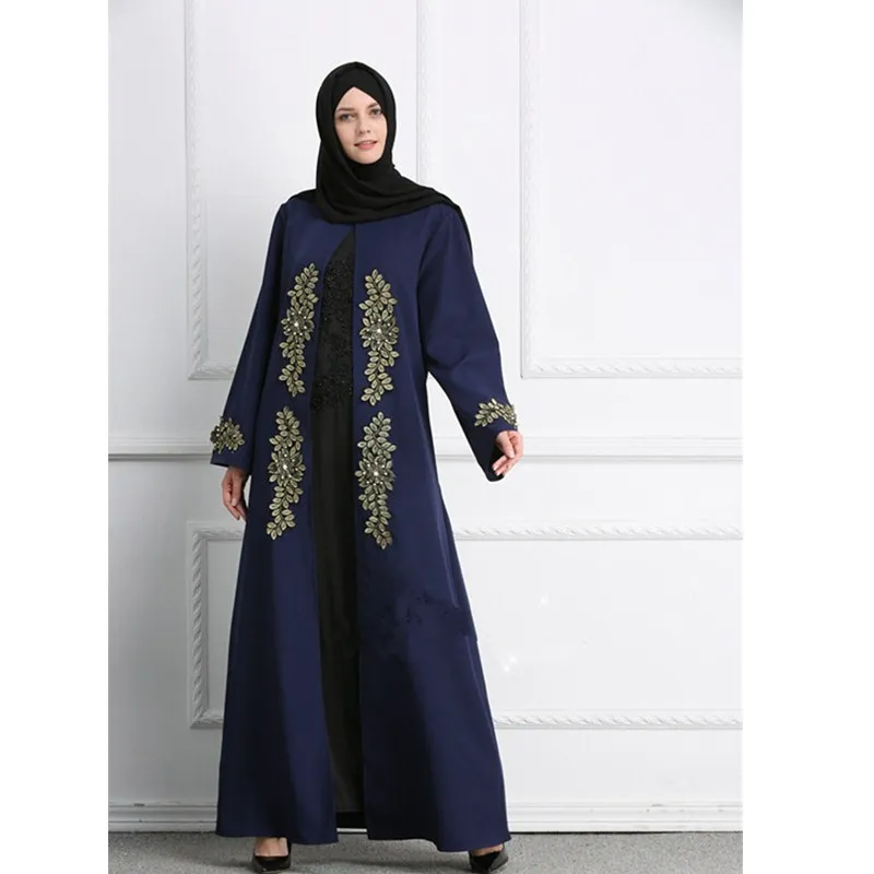 Дубай Кафтан платье мусульманские Вечерние abaya женские арабские кружева Patchwork Ain