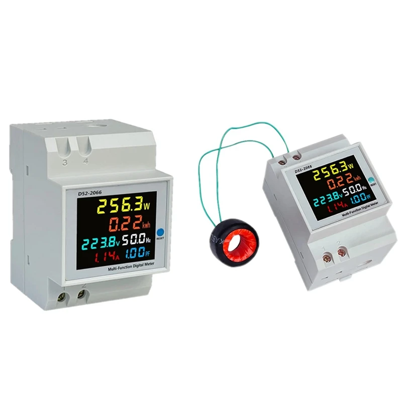 

Fashiondigital Single Phase Energy Meter Tester Electricity Usage Monitor AC 40V-300V 100A Ampere Meter Voltmeter