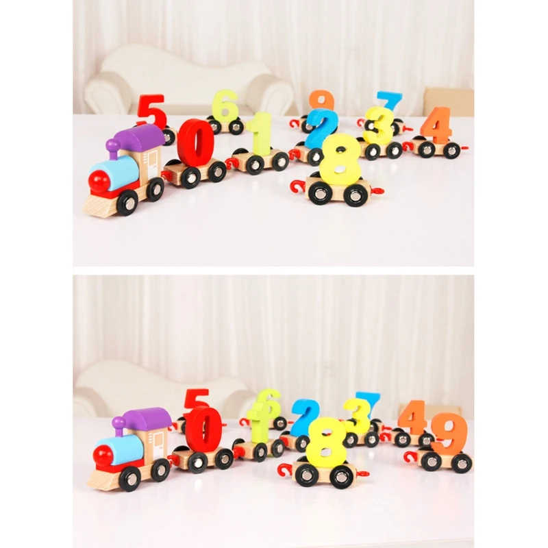 

1Set Block Toy Colorful Train Block Brain Developmental Blocks Construction Stacking Block with Number Cognition