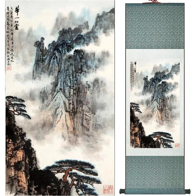 

Huashan песня прокрутки книги по искусству живопись гостиная украшения картины шелк картины китайская печатная картинка 0828
