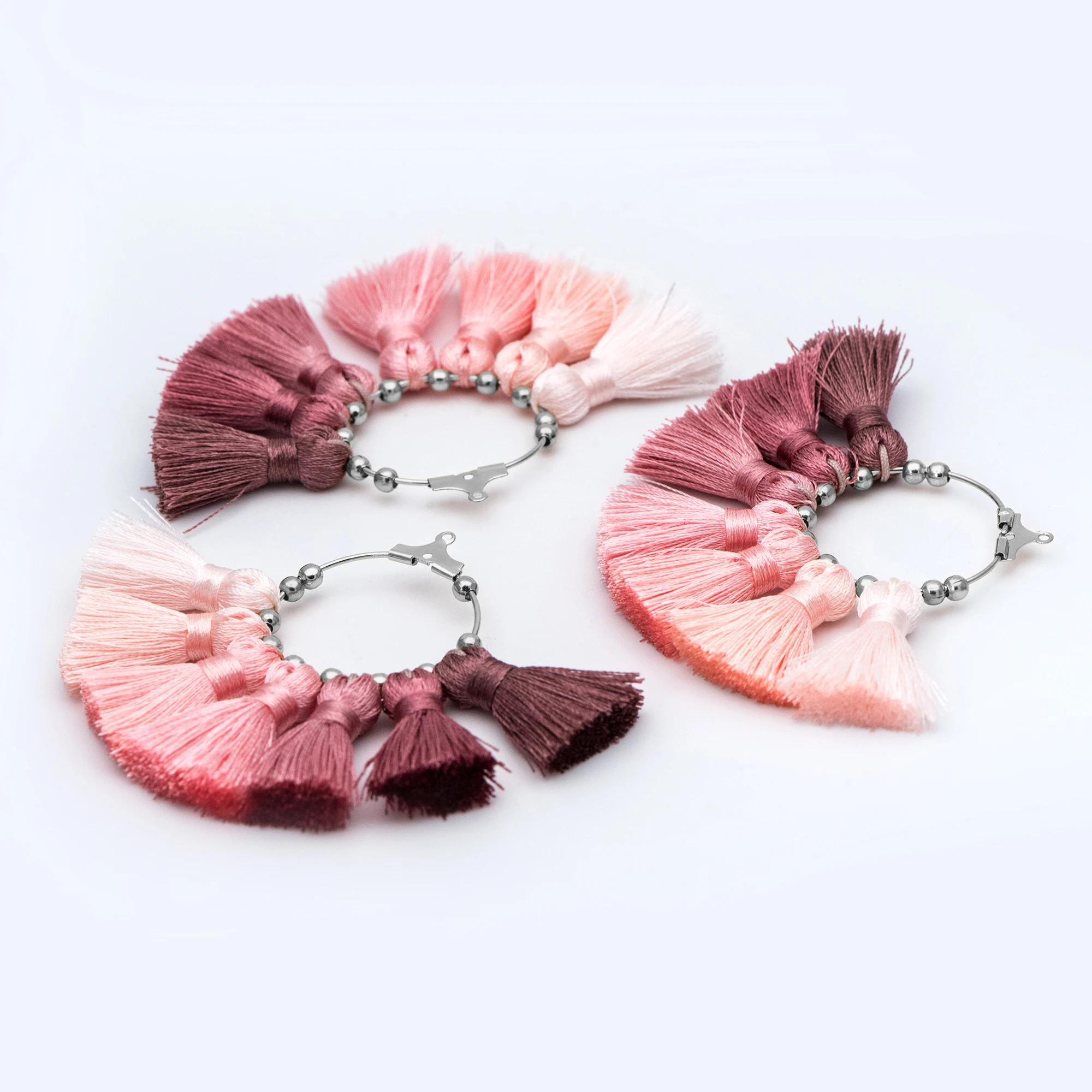 

4pcs Fan Tassel Pendants 72x55mm, Silk Tassel Charms for Earrings, Keychain Jewelry Tassels For Jewelry DIY Making (FB-076-1)