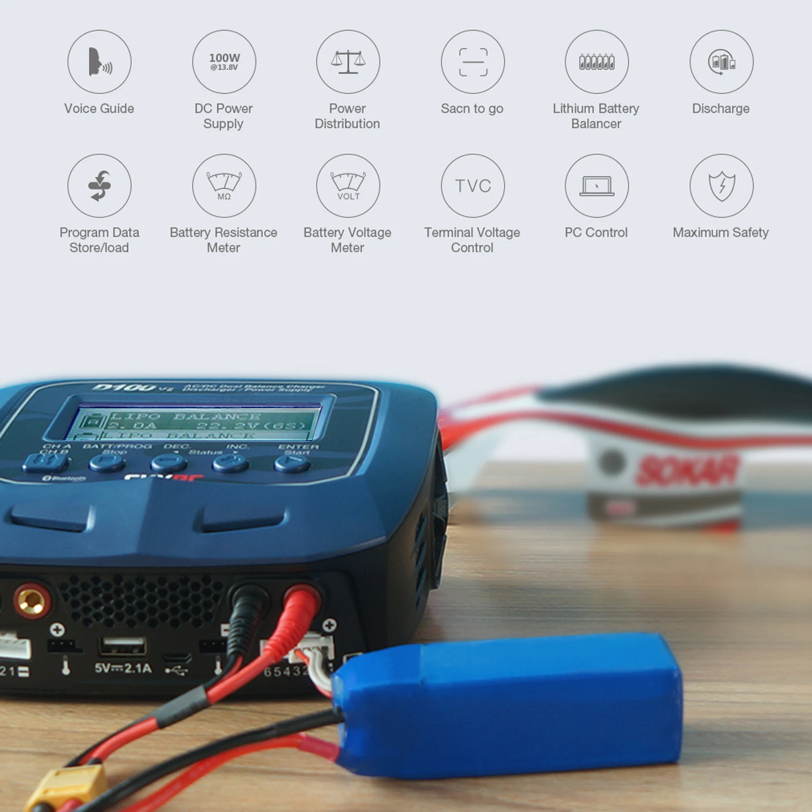 Зарядное устройство для радиоуправляемого дрона 1-6S LiPo Pb батарея | Игрушки и хобби