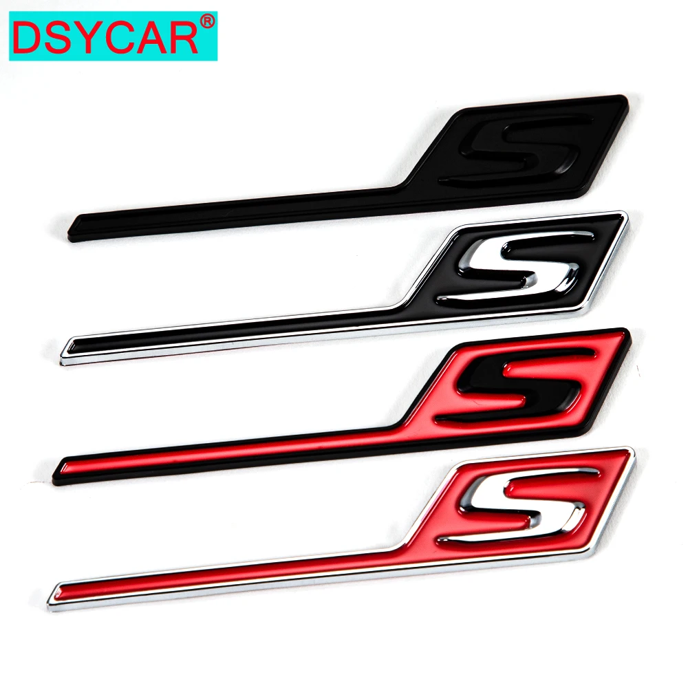 

DSYCAR 1Pcs S 3D Car ABS Sticker Decal Head Car Side Fender Rear Trunk Emblem Badge Sticker Decals
