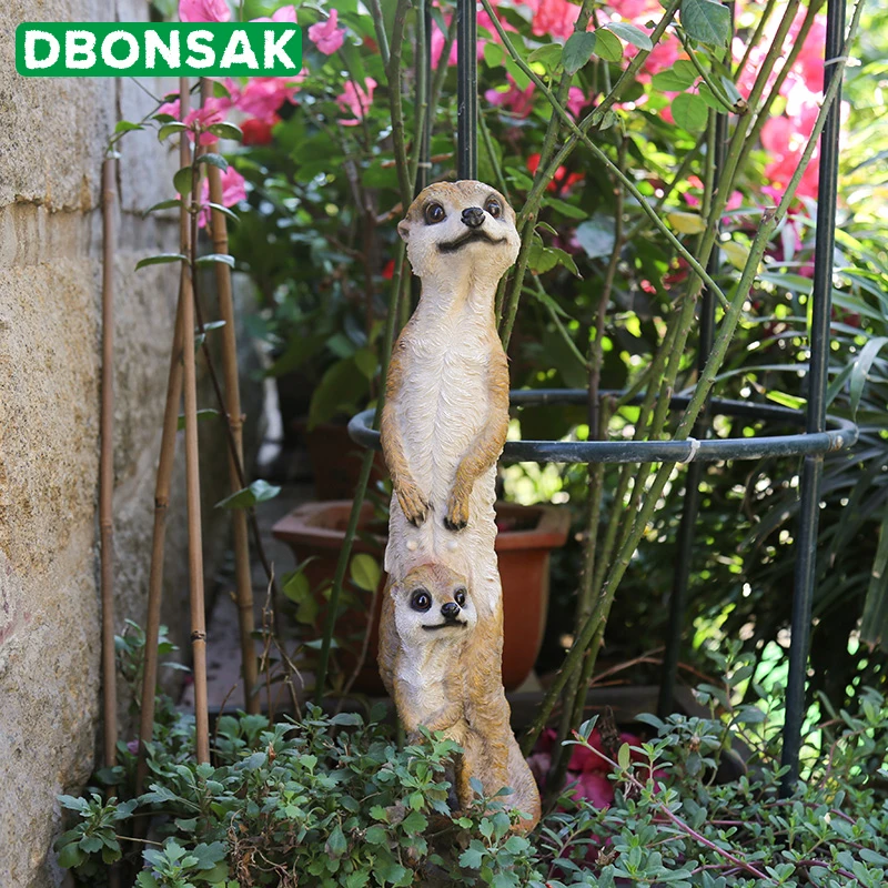 Открытый Сад Смола Mongoose ремесла украшение статуи двор дома балкон милый кот