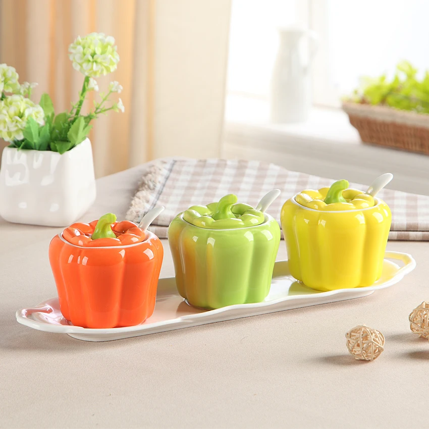 3 шт. шейкеры для специй соли и перца набор с керамическим поддоном банка коробка