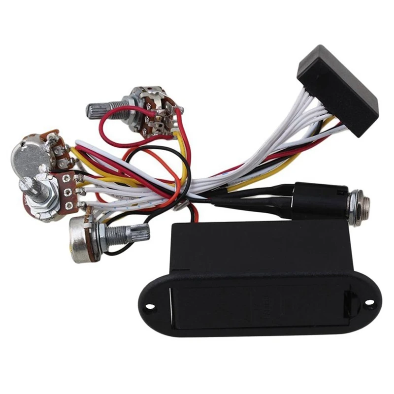Guitar Jack Plate 30 BK Oval Indented with 2 Band Active Bass EQ Equalizer Preamp Circuit Pickup |