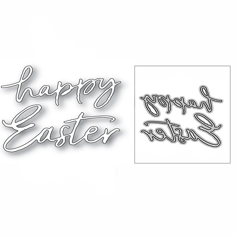 

New Happy Easter Art Word 2020 Metal Cutting Dies for DIY Scrapbooking Paper Decorative and Card Making Embossing Craft No Stamp