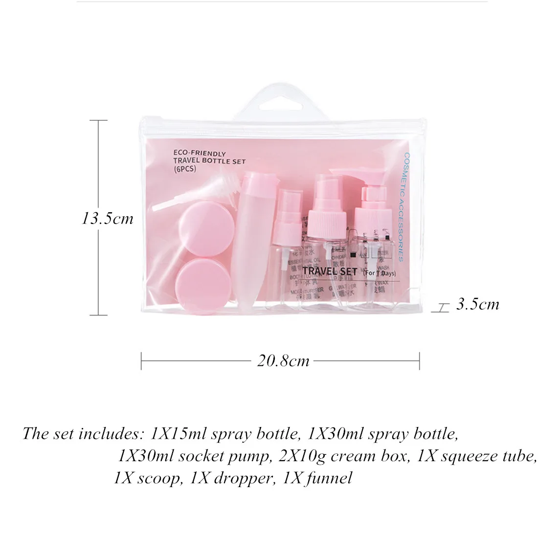 

9 piece set Travel sub-bottling Skincare cosmetics portable empty bottle Press the bottle Small watering can, canister set