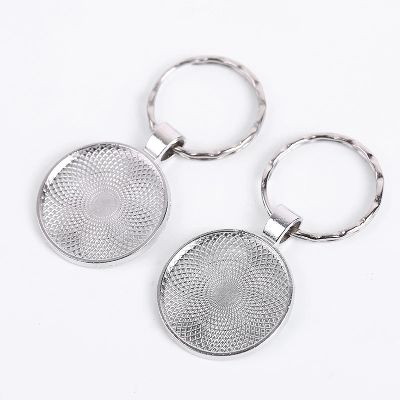 

5Pcs/Lot 30mm Round Time Gem Pendant Base for Key Chains DIY Findings Jewelry Making Supplies