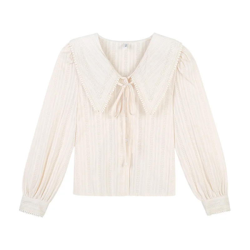 Детская рубашка с воротником Женская раннего дизайна чувство нишевой длинным