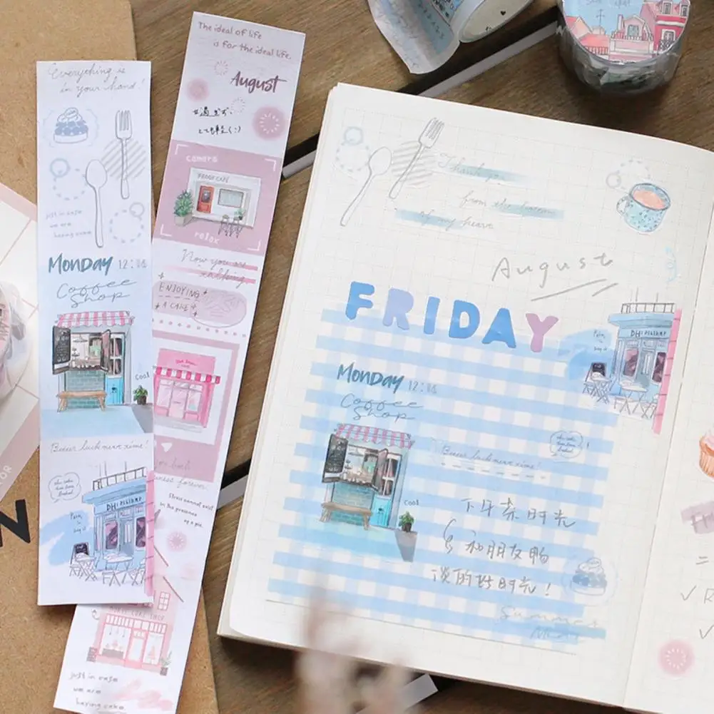 Бумажный практичный планировщик милая Васи-лента декоративная японская лента с