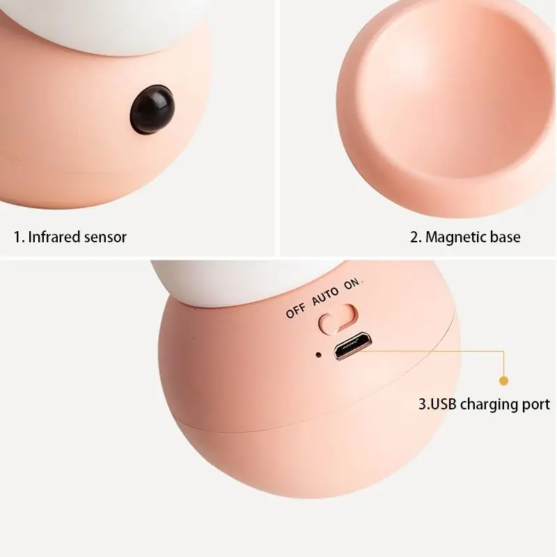5LED PIR Motion Sensor Night Light Usb Rechargeable For Wardrobe Cupboard Closet Kitchen Lighting Silicone Pat | Освещение