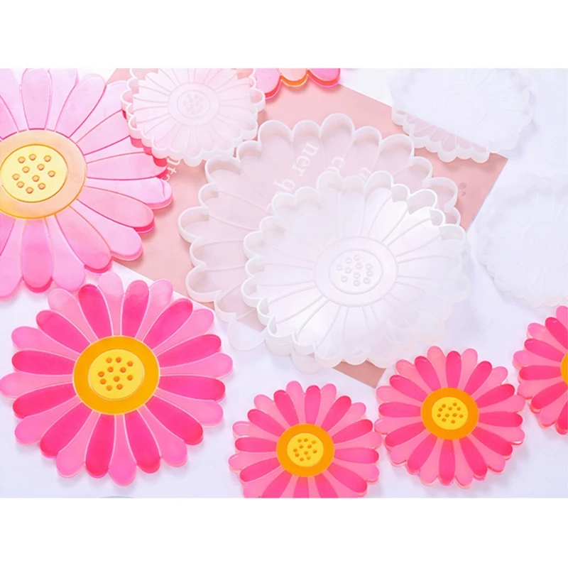 

Flower Tea Tray Coaster Mold 1 Piece Silicone Epoxy Resin Coaster Mold Used to Make Artificial Agate Pieces Coasters