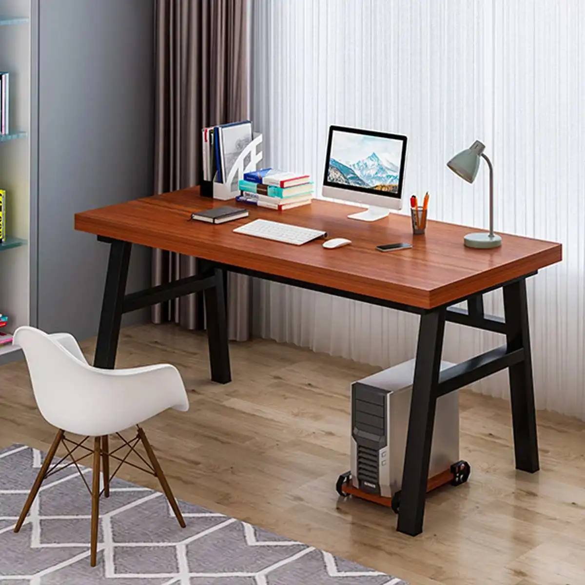 

NEW Largesize Desktop Notebook Office Laptop Wide Desk Computer Study Table Storage Organizer Studying Bookshelf