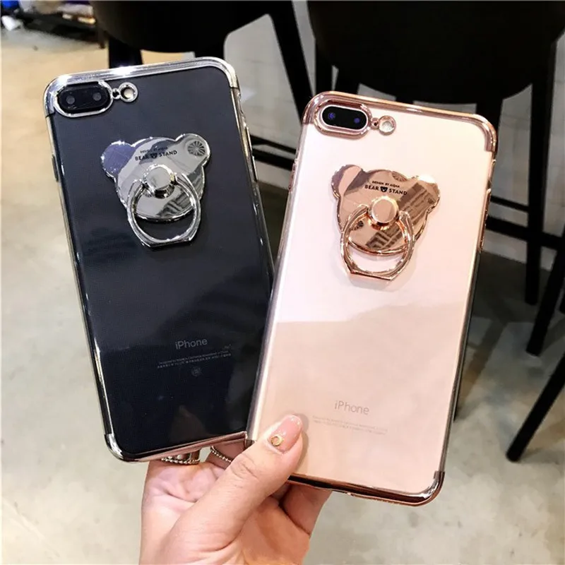 Чехол для iPhone X XS XR 11 Pro MAX 6 6S 7 8 Plus с милым покрытием DIY кольцо держатель Samsung Note 10 9 S10