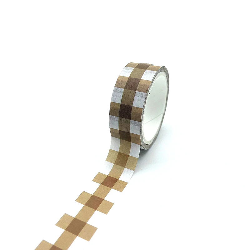 

10pcs/lot 15MM*5M Dark Brown Stripes Cross Washi Tape Japanese Paper DIY Planner Masking Tape Decorative Stationery washi tape