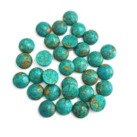 natural stone blue turquoise cabochon beads flat back round no hole loose beads for jewelry making diy ring necklace accessories