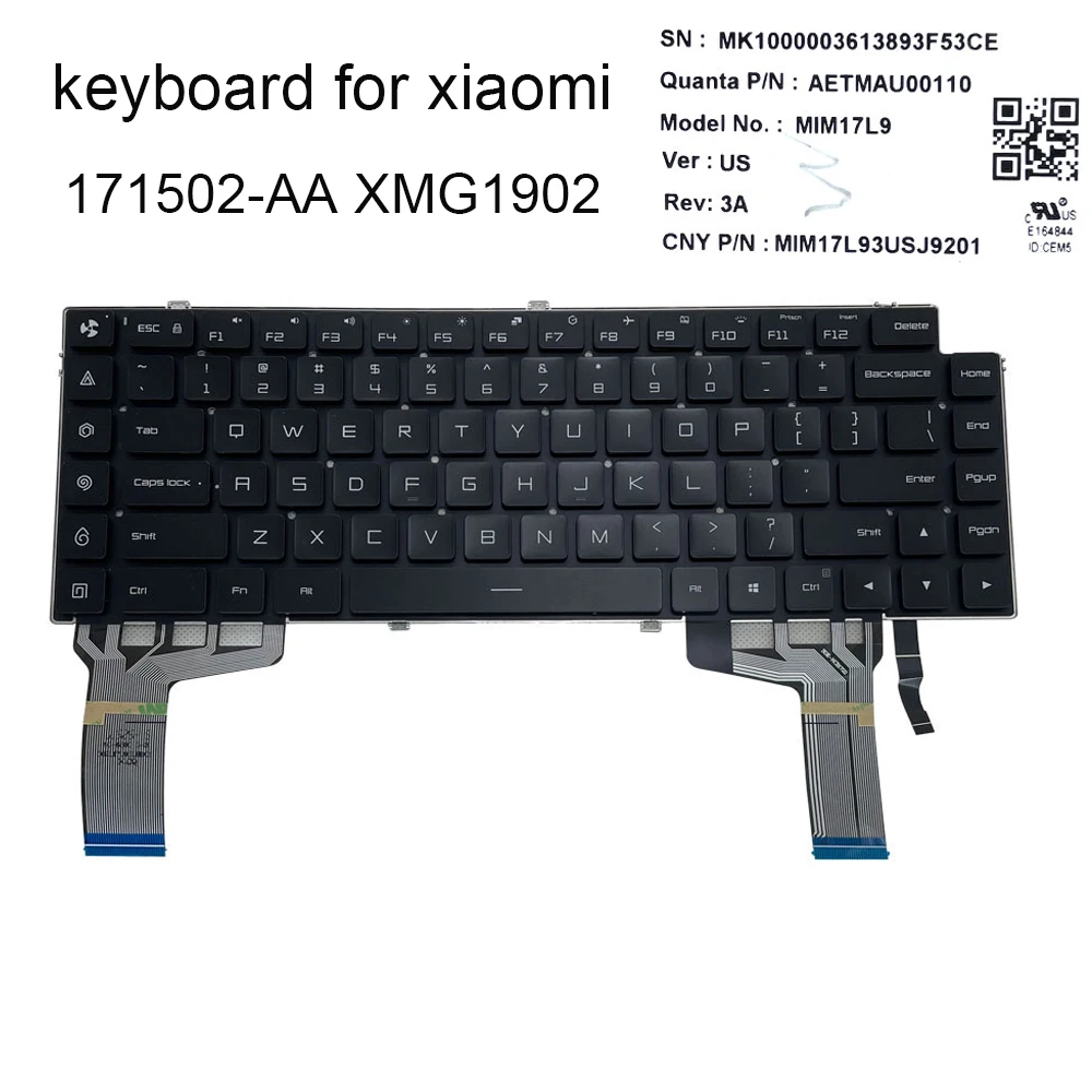 

US RGB Backlit Colorful Gaming Keyboard for Xiaomi MI Pro 15.6 171502 171501 01 AA AL AF Laptop Keyboards AETMAU00110 MIM17L9