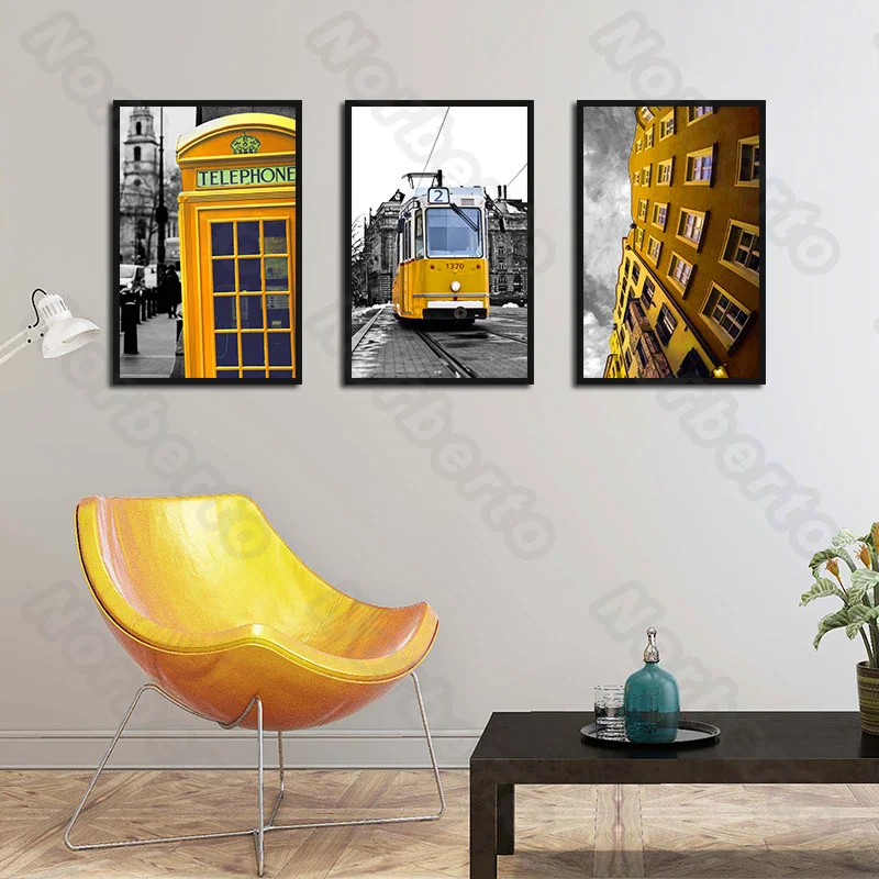 В стиле ретро и ностальгические картины холст картина стене плакат желтый