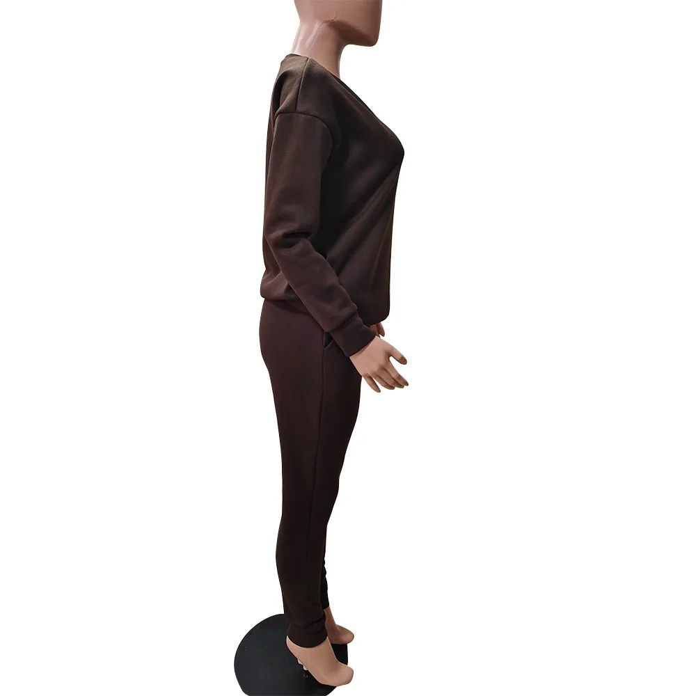 Осенний спортивный Классический женский комплект свитшот брюки джоггеры костюм