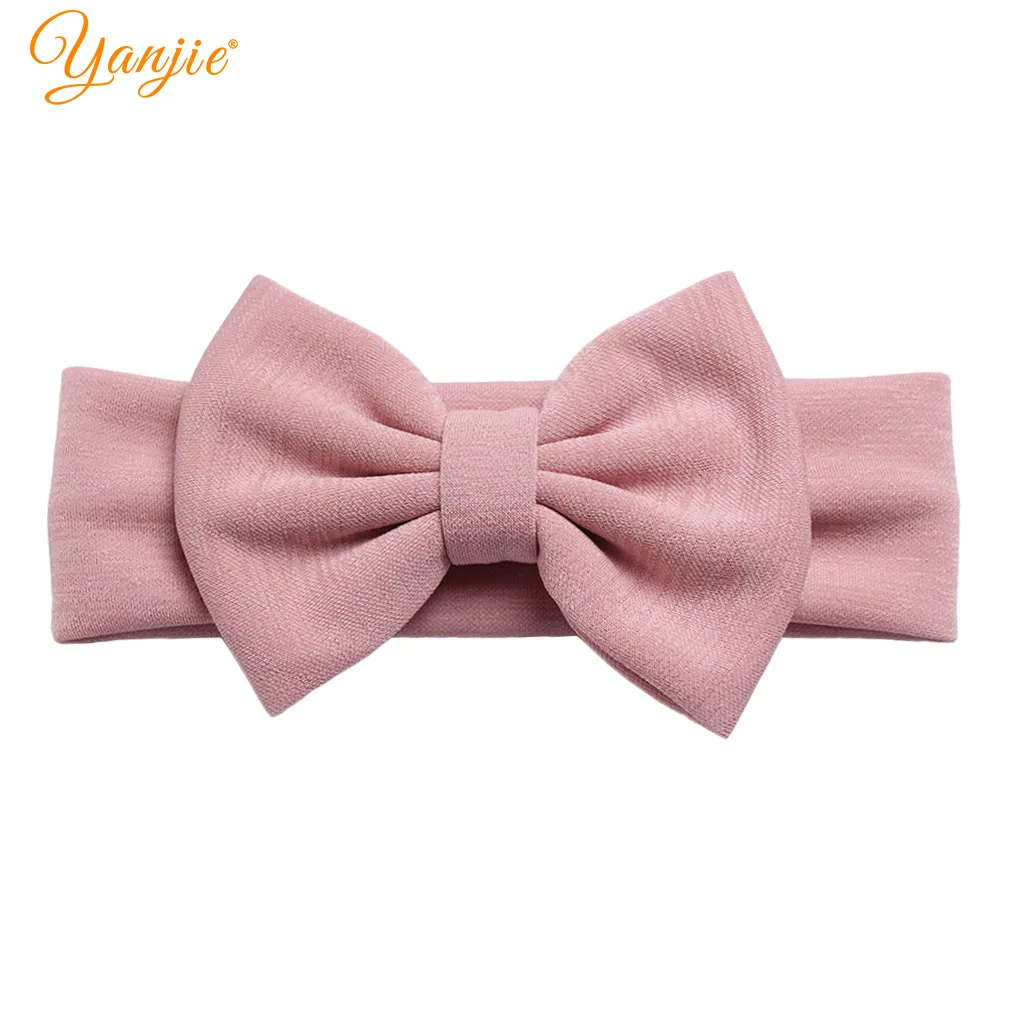 Headband B-4 Новинка года; ребристая ткань; бант; тюрбан; сезон весна; 5 дюймов; большой бант для волос; повязка на голову для девочек; головной убор для детей; аксессуары для волос; Лидер продаж - Цвет: Headband B-4