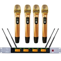 original ew400 gold 4 handheld digital wireless stage studio ktv dj karaoke microphone system uhf adjustable frequency micwl