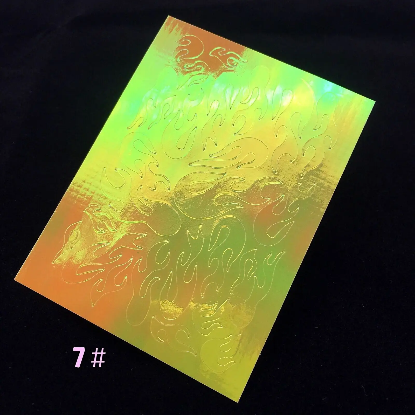 Fire Nail Holographic Strip Tape Nail Art Stickers Thin Laser Silver Stripe Sticker DIY Foil Decal Sticker - Цвет: 7