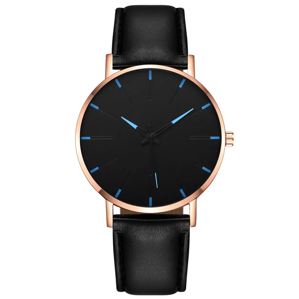 Fashion Sport Wrist Watch Men Stainless Steel Case Leather Band Quartz Analog Top Brand Luxury Watches Casual Business Clock
