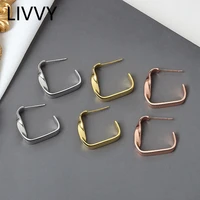 livvy silver color irregularly twisted c shaped earrings female fashion retro french light luxury temperament elegant