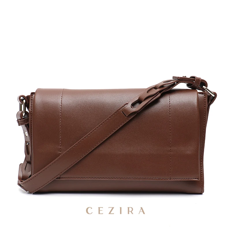 

CEZIRA Luxury Designer Shoulder Bag For Women PU Vegan Leather Flap Handbag Female Underarm Crossbody Purse Lady Casual Satchel