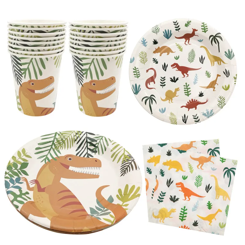 Одноразовая посуда JQSYRISE в виде динозавра для вечевечерние НКИ столовые приборы