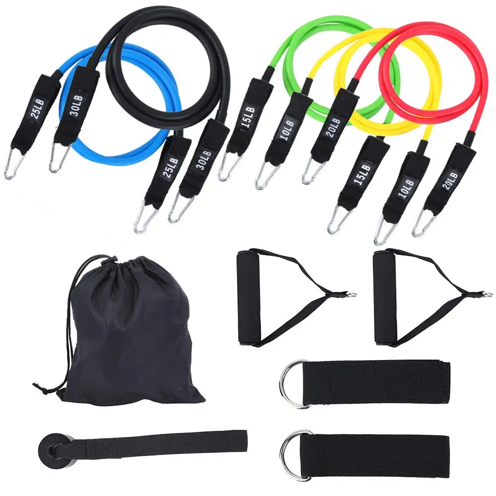

11pcs Fitness Pull Rope Resistance Bands Latex Strength Gym Equipment Home Elastic Exercises Body Fitness Workout Equipment